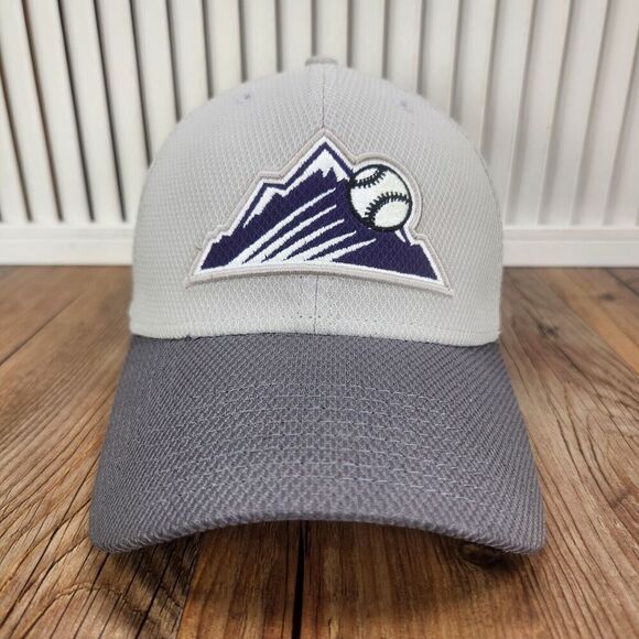 Colorado Rockies New Era 39thirty Sz M/L Baseball Hat Cap Gray Purple MLB Sports - Picture 2 of 11